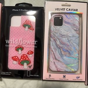iPhone 11 Pro Max cases and 1 screen privacy screen protector.